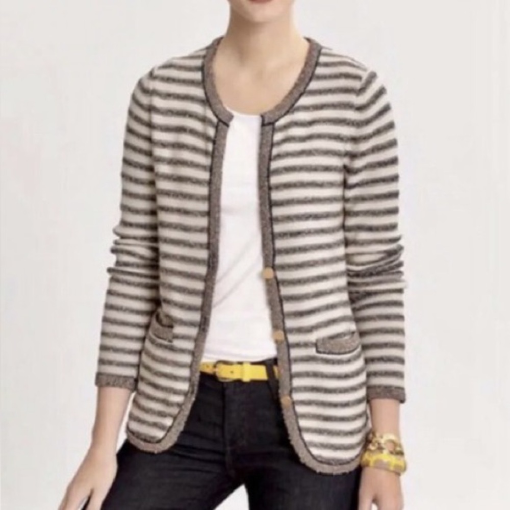 XS Banana Republic Metallic Stripes Cardigan Sweater